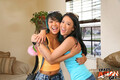 Girls embracing